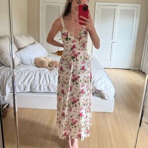 LoveShackFancy Cream Maxi Sundress with Spaghetti Straps